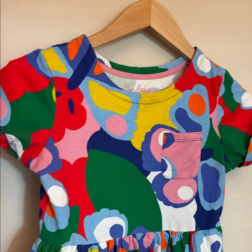 Mini Boden Colorful Floral Kids Dress with Butterflies